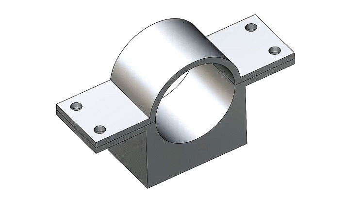 배관 고정 클램프 상/하단부 연동 결과