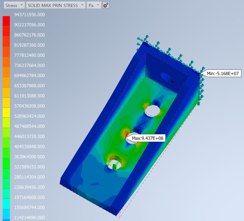 최대 주 응력 결과 표시

​