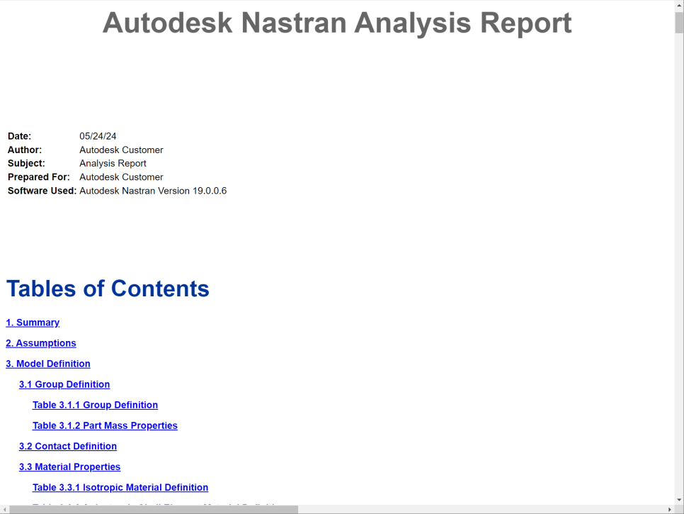 최종 생성된 보고서 파일의 실행