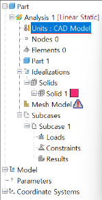Inventor Nastran 환경에서 단위계 변경