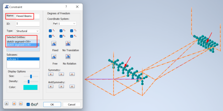 고정 조건 추가