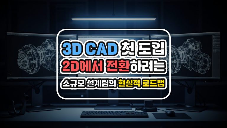 3D CAD 첫 도입, 2D에서 전환하려는 소규모 설계팀의 현실적 로드맵