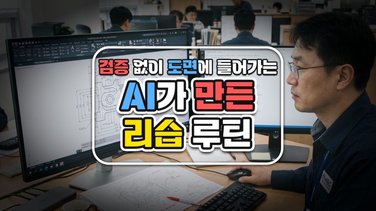 AI가 만든 리습 루틴, 검증 없이 도면에 들어가고 있습니다