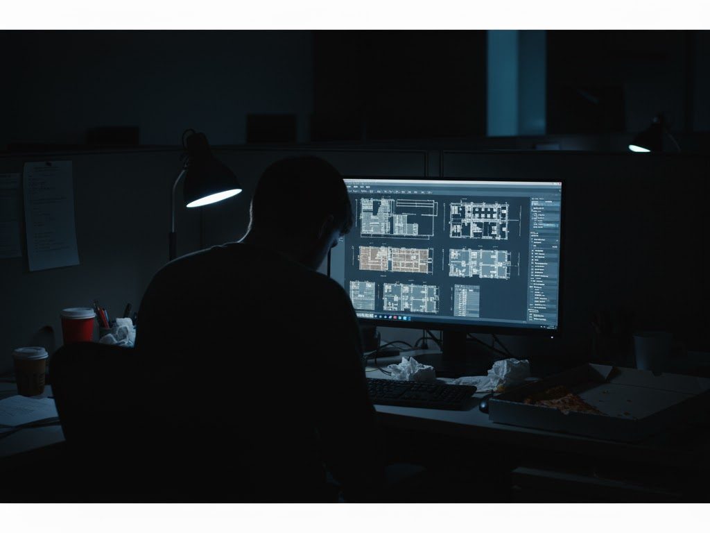 복잡하고 반복적인 CAD 도면 작업으로 인해 야근하며 지친 설계자