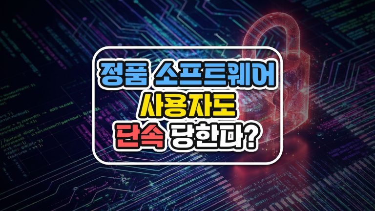 정품 사용자도 불법 소프트웨어 단속 대상이 될 수 있다